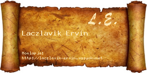 Laczlavik Ervin névjegykártya